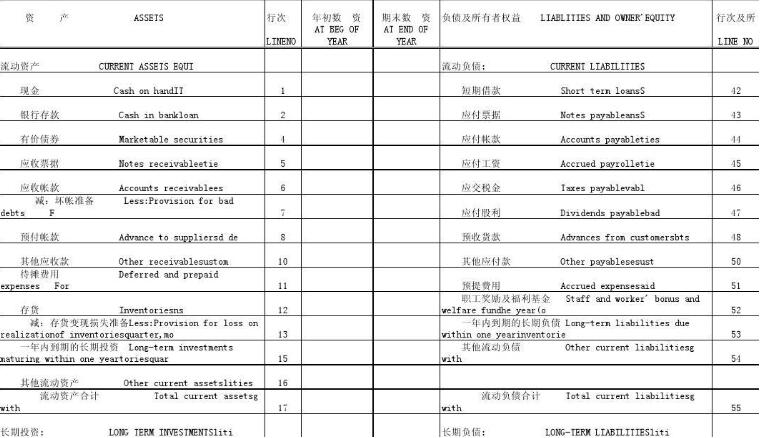財(cái)務(wù)會(huì)計(jì)報(bào)表翻譯圖片